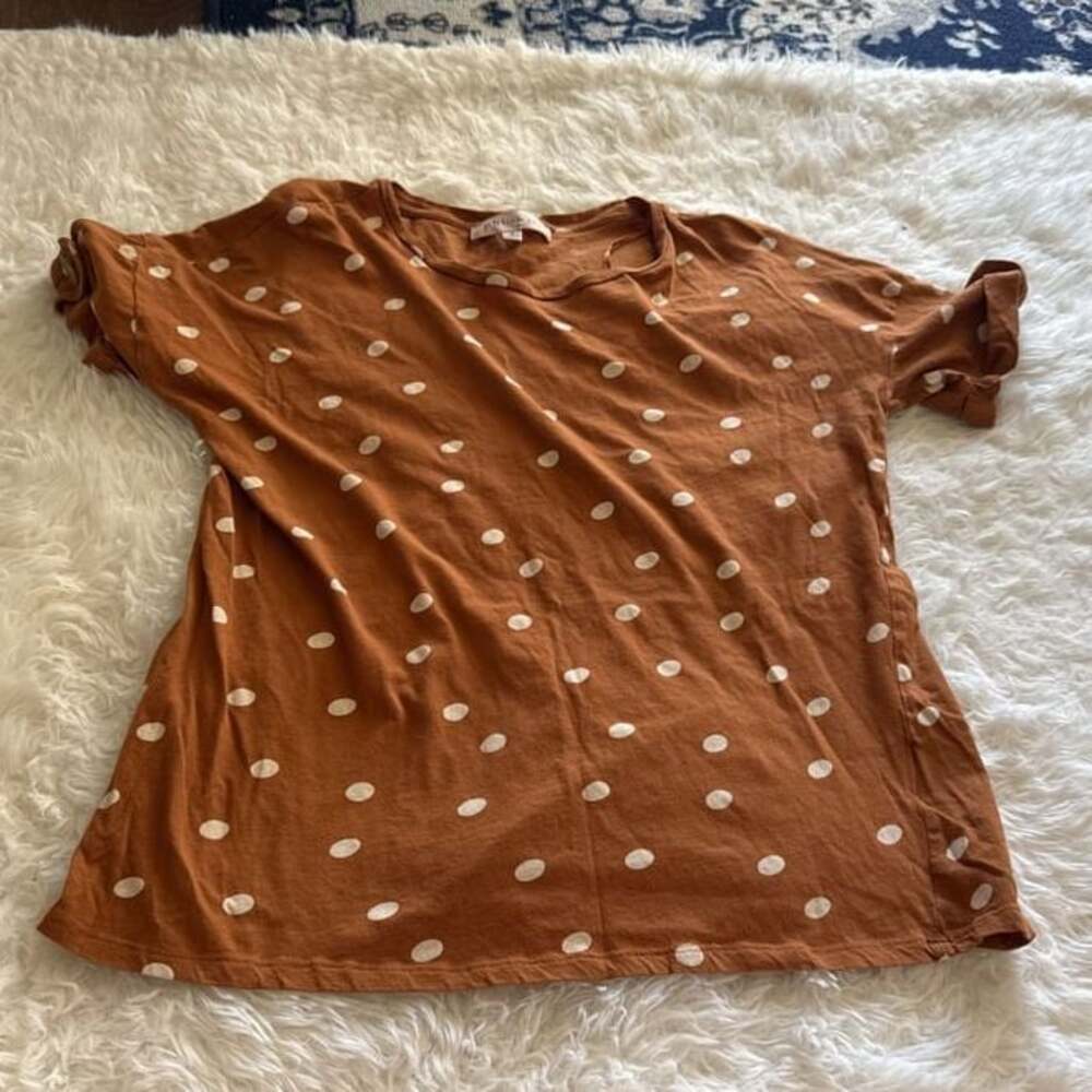 Philosophy Polka Dot Caramel Shirt Medium